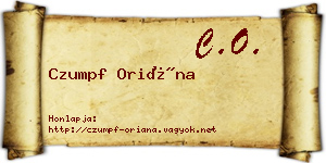 Czumpf Oriána névjegykártya